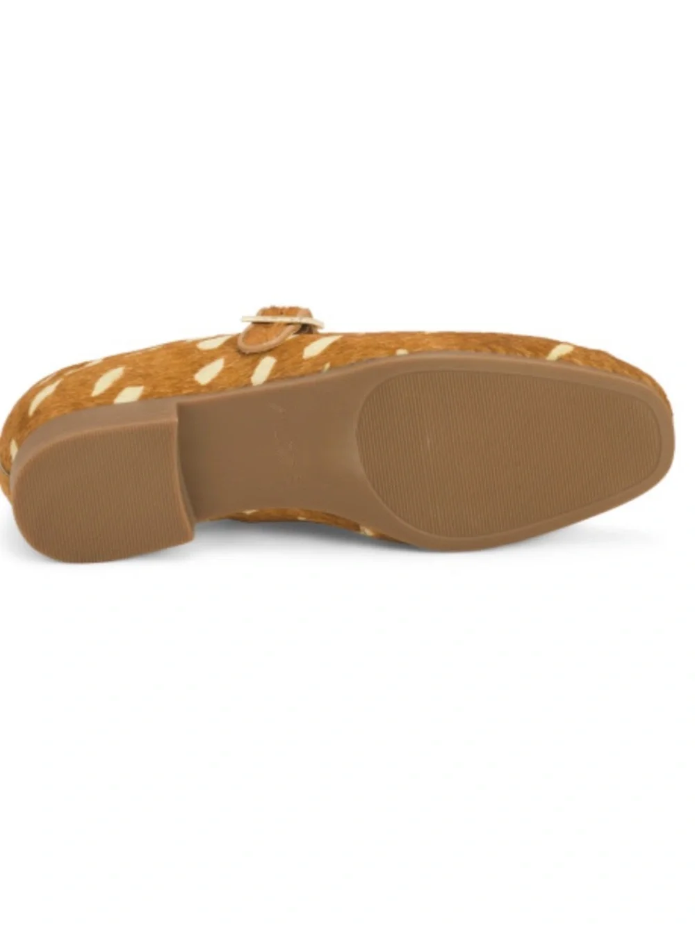 Allonsi  Mary Jane Flats in Light Brown Spotted Haircalf